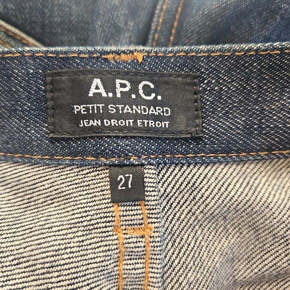 A.P.C. Petit Standard Jeans 27x33 Selvedge Japanese Distressed Straight Slim - Picture 10 of 12